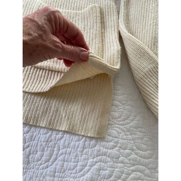 Madewell Ivory Patch Pocket Pullover Sweater Size S Long Sleeve Crew Neck - Picture 10 of 13